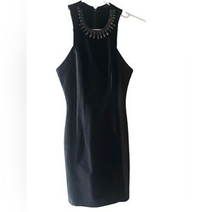 Y2K Women’s Guess Black Dress With Beaded Trim Around Neck Size 2